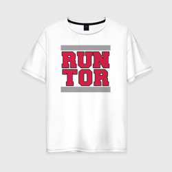 Женская футболка хлопок Oversize Run Toronto Raptors