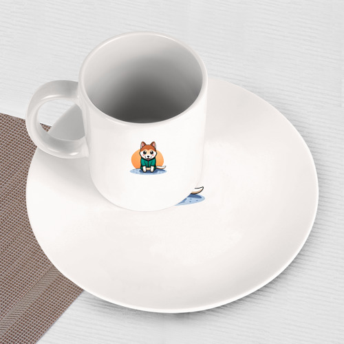 Набор: тарелка + кружка Щенок сибу - фото 3