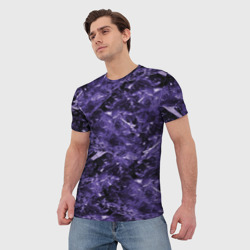 Мужская футболка 3D Лиловая текстура - фото 2