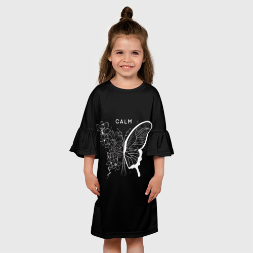 Детское платье 3D с принтом Спокойствие, вид сбоку #3