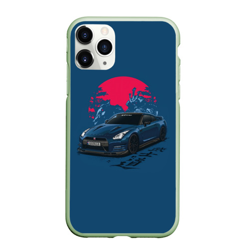 Чехол для iPhone 11 Pro матовый с принтом Nissan GTR Godzilla, вид спереди #2