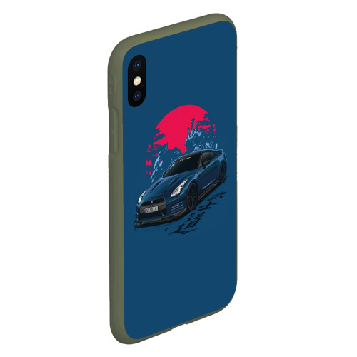 Чехол для iPhone XS Max матовый с принтом Nissan GTR Godzilla, вид сбоку #3