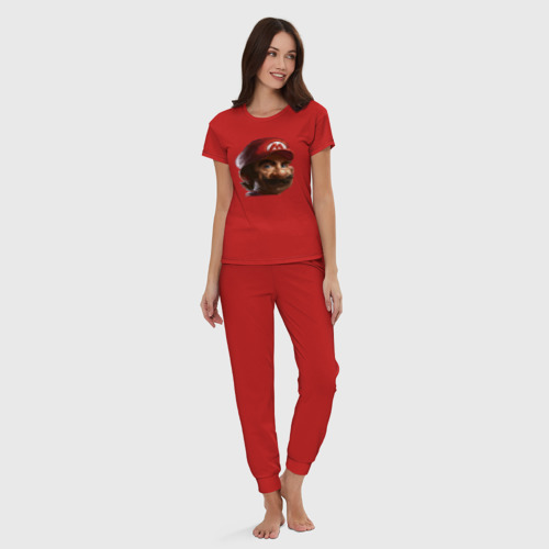 Женская пижама хлопок Mario pixel, цвет красный - фото 5