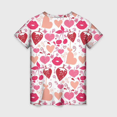 Женская футболка 3D Клубничная любовь, цвет 3D печать - фото 2