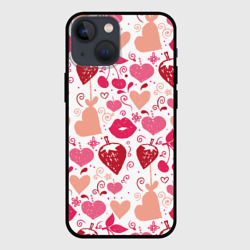 Чехол для iPhone 13 mini Клубничная любовь