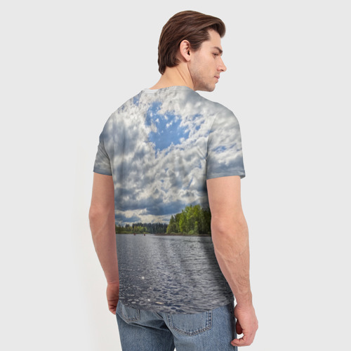 Мужская футболка 3D с принтом Сплав на байдарке, вид сзади #2