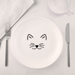 Набор: тарелка + кружка Нарисованный котик - фото 2