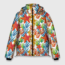 Морские звезды и кораллы – Мужская зимняя куртка 3D с принтом купить