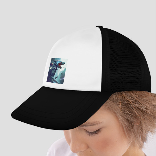 Детская кепка тракер Cyber shark, цвет черный - фото 4