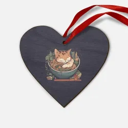 Деревянная игрушка Сердце Сон в рамене