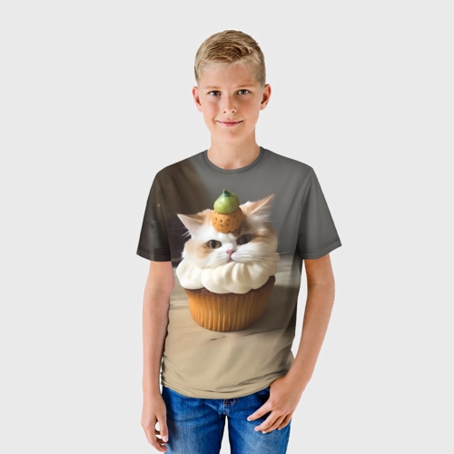 Детская футболка 3D КексоКот, цвет 3D печать - фото 3