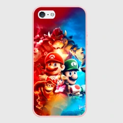 Чехол для iPhone 5/5S матовый The Super Mario Bros: все персонажи