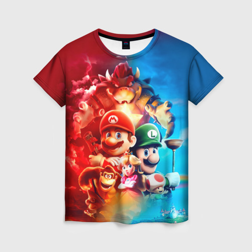Женская футболка 3D The Super Mario Bros: все персонажи, цвет 3D печать