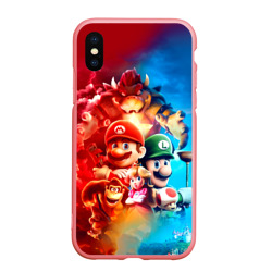 Чехол для iPhone XS Max матовый The Super Mario Bros: все персонажи