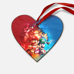 Деревянная игрушка Сердце The Super Mario Bros: все персонажи