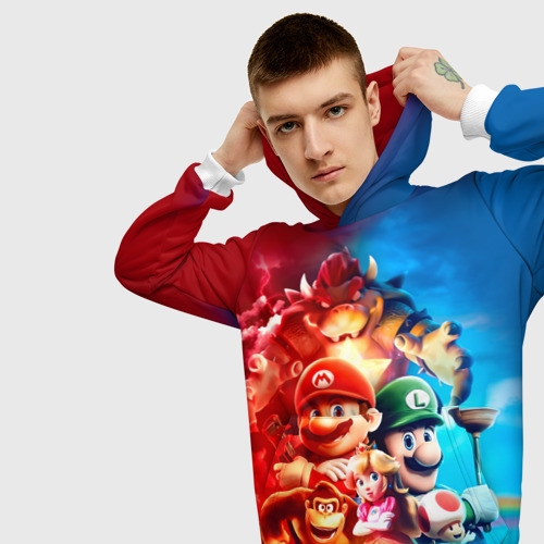 Мужская толстовка 3D The Super Mario Bros: все персонажи, цвет белый - фото 5
