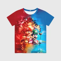Детская футболка 3D The Super Mario Bros: все персонажи
