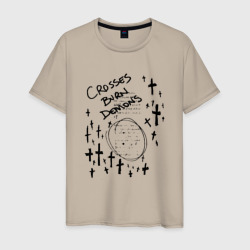 Crosses burn demons – Мужская футболка хлопок с принтом купить со скидкой в -20%