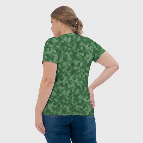 Женская футболка 3D с принтом Погранвойска - хаки, вид сзади #2