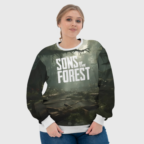 Женский свитшот 3D Sons of the forest - река, цвет 3D печать - фото 6