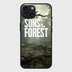 Чехол силиконовый для Apple iPhone 15 матовый Sons of the forest - река