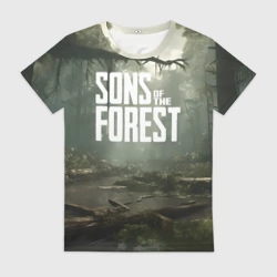 Женская футболка 3D Sons of the forest - река