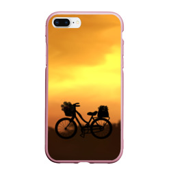 Чехол для iPhone 7Plus/8 Plus матовый Велосипед на закате