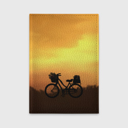 Обложка для автодокументов Велосипед на закате