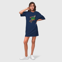 Платье-футболка хлопок Попугай кокосовый лорикет - фото 2