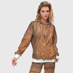 Женский костюм с толстовкой 3D Текстура дерева - фото 2