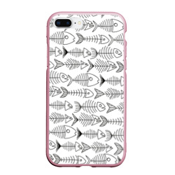 Чехол для iPhone 7Plus/8 Plus матовый Рыбные скелетики