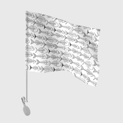 Флаг для автомобиля Рыбные скелетики