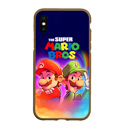 Чехол для iPhone XS Max матовый The Super Mario Bros Братья Марио, цвет коричневый