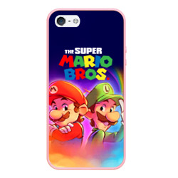 Чехол для iPhone 5/5S матовый The Super Mario Bros Братья Марио