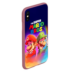 Чехол для iPhone XS Max матовый The Super Mario Bros Братья Марио - фото 2