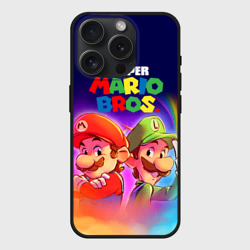 Чехол силиконовый для Apple iPhone 15 Pro матовый The Super Mario Bros Братья Марио
