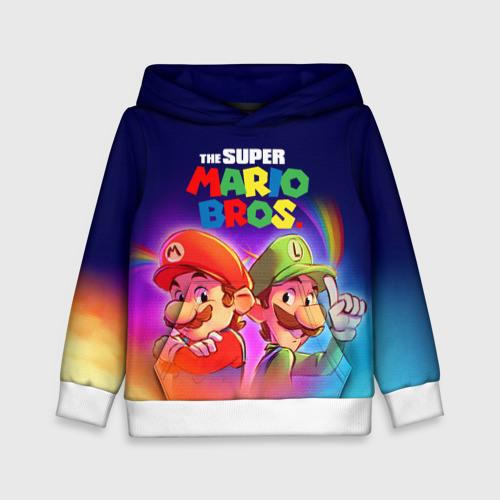 Детская толстовка 3D The Super Mario Bros Братья Марио, цвет белый