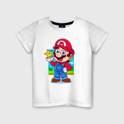 Детская футболка хлопок The Super Mario Bros Марио и звездочка