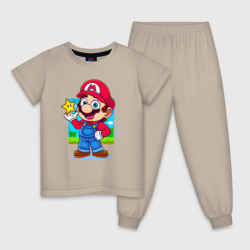Детская пижама хлопок The Super Mario Bros Марио и звездочка