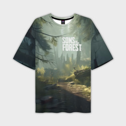 Мужская футболка oversize 3D Sons of the forest - тропа