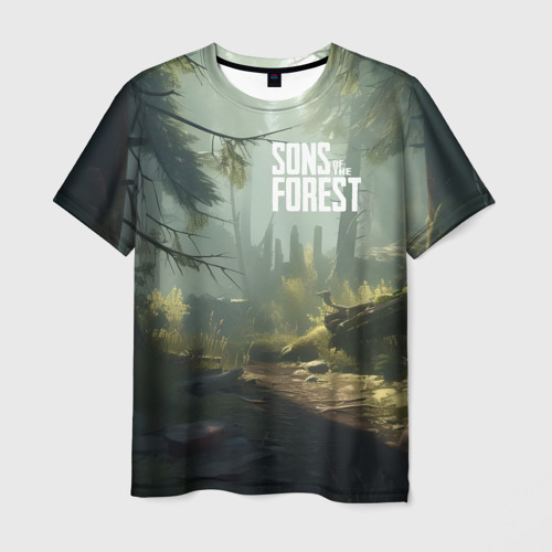 Мужская футболка с принтом Sons of the forest — тропа, вид спереди №1