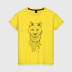Женская футболка хлопок Лиса и ловец снов
