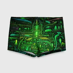 Детские купальные плавки 3D Психоделика в зеленом - нейронная сеть