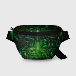 Поясная сумка 3D Психоделика в зеленом - нейронная сеть