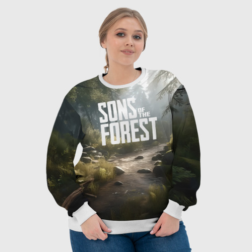 Женский свитшот 3D Sons of the forest - ручей, цвет 3D печать - фото 6