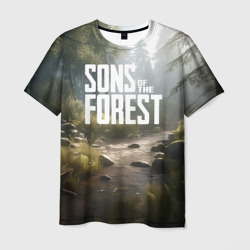 Мужская футболка 3D Sons of the forest - ручей