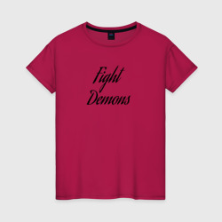 Женская футболка хлопок Fight demons