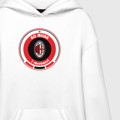 Худи SuperOversize хлопок AC Milan 1899, цвет белый - фото 3