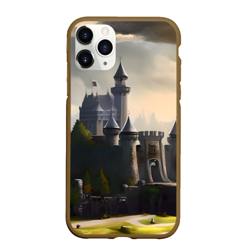 Чехол для iPhone 11 Pro Max матовый с принтом Рыцарский замок, вид спереди #2