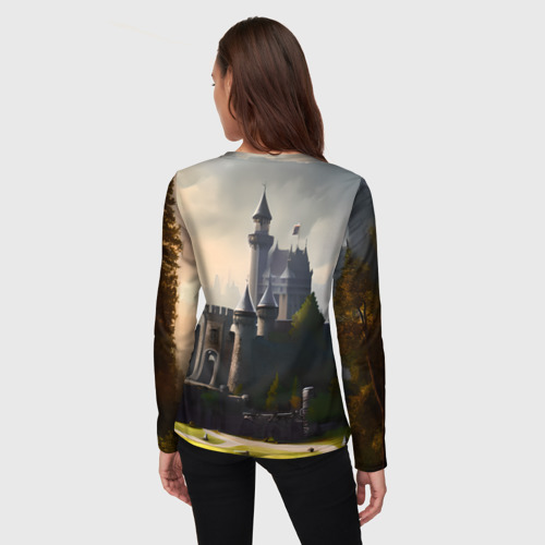 Женский лонгслив 3D Рыцарский замок, цвет 3D печать - фото 4
